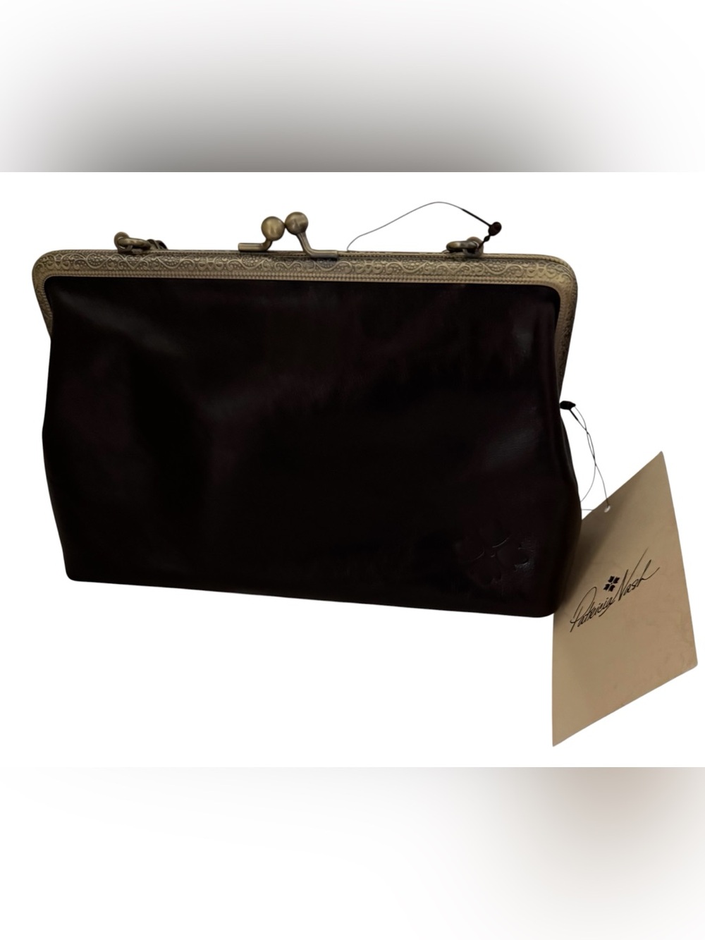 NWT-Patricia Nash Chocolate Vintage Distressed Borriana Crossbody - Picture 2 of 4